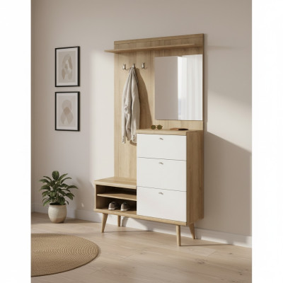 Garderobe Garderobenset Flur Garderoben Dielen Set Aufbewahrung