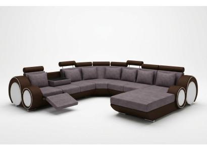 Textil Sofa Mit USB XXL Wohnlandschaft Stoff Couch Big Sofa Polster Ecksofa Neu