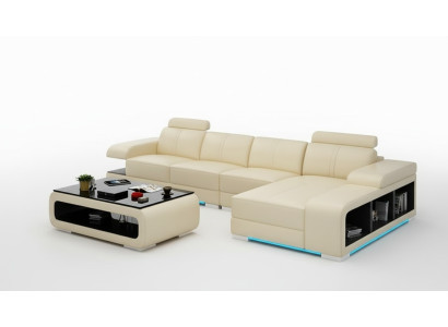 Modern Sofa L-förmiges Ecksofa aus Leder in wunderschönem Moderner Designerstil 