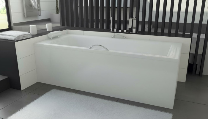 Badezimmer Rechteckige Eck Wannen Badewannen Weiß Eckwanne abgerundete Wanne Neu