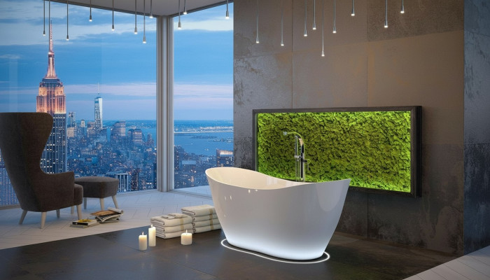 Exclusive freistehende Badewanne Acryl Wanne Dusche Bad Ablauf Design