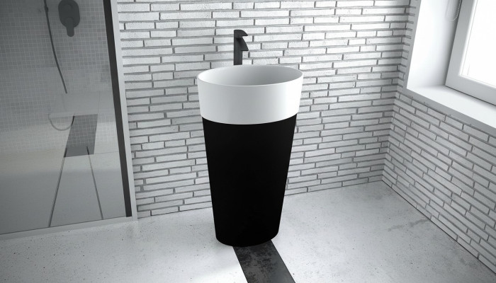 Design Freistehender Waschtisch Acryl Waschschale Mit Säule Aufsatzwaschbecken