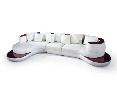 Rundsofa mit USB Sofa Couch Runde Polster Couchen Garnitur Ecksofa Sitz Rund Neu