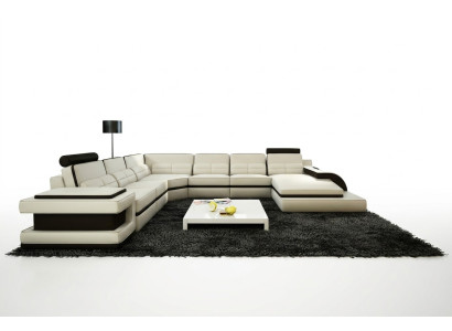 Wohnlandschaft Couch Polster Eck Garnitur Designer Ledersofa + USB Sofa WetzlarD