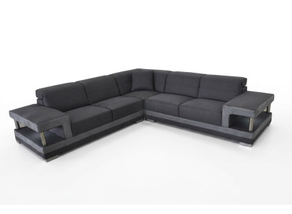  Leder Eck Sofa mit USB Polster Wohnlandschaft Luxus Garnitur Ecke Sofas Couchen