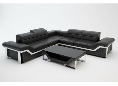 Ledersofa USB Wohnlandschaft Ecksofa Ecke Garnitur Design Sofa Couch K5007B Neu