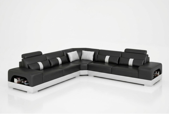 Designer Wohnlandschaft Ecksofa Sofa USB Big L Form XXL Sitz Garnitur Sandberg