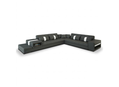 Stoff Couch Textilsofa Ecksofa USB, Couch Wohnlandschaft XXL Textil Sofa Couchen