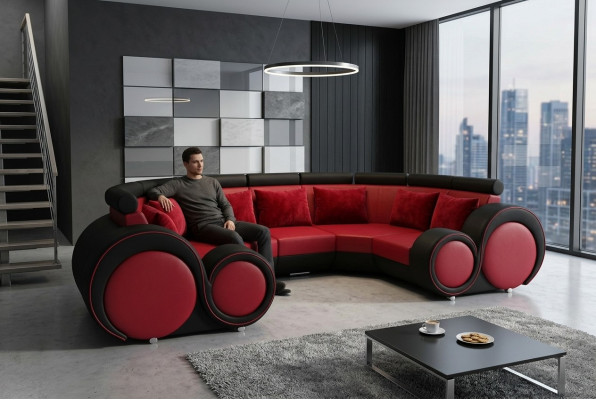 Wohnlandschaft Textil Couch Microfaser Polstergarnitur XXL Neu Sofa Stoff USB