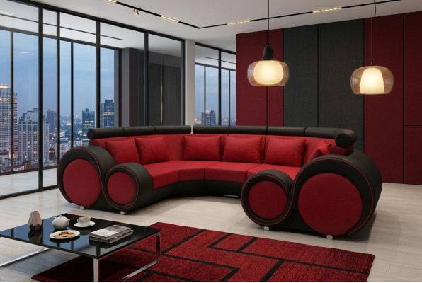 Wohnlandschaft Textil Couch Microfaser Polstergarnitur XXL Neu Sofa Stoff USB