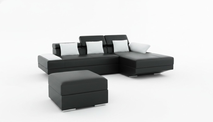 Wohnlandschaft Polster Ecke Eck Sofa mit USB Garnitur Landschaft Leder 2719C Neu
