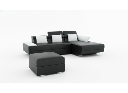 Wohnlandschaft Polster Ecke Eck Sofa mit USB Garnitur Landschaft Leder 2719C Neu