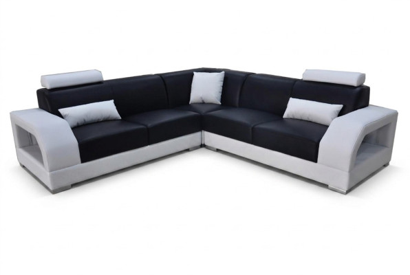 XXL Ecksofa + USB,Leder Wohnlandschaft Garnitur Design Modern Sofa L-Form G8001B