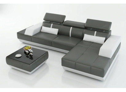 Ledersofa Sofa mit USB,Wohnlandschaft Ecksofa Garnitur Design Modern Sofa K5015C