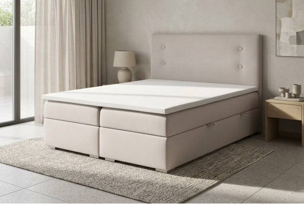 Boxspring Bett Kasten Funktion Hotel Doppel Komplett Set Topper Matratze Betten