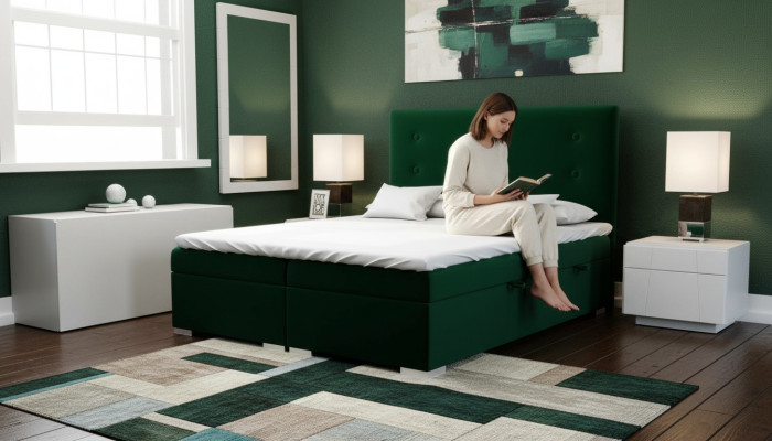 Boxspring Bett Hotel Doppel Komplett Set Matratze Topper Betten Funktion Kasten