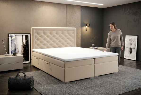 Chesterfield Boxspring Bett Hotel Doppel Luxus Betten Polster Kasten Funktion