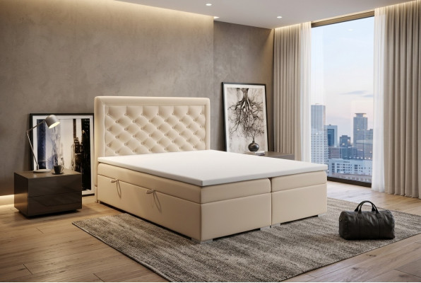 Chesterfield Boxspring Bett Hotel Doppel Luxus Betten Polster Kasten Funktion