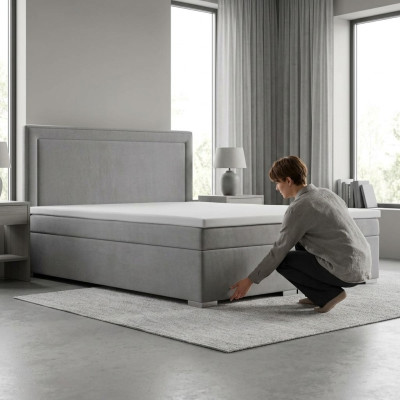 Boxspring Design Bett Hotel Doppel Betten Luxus Polster Kasten Funktion Samt Neu