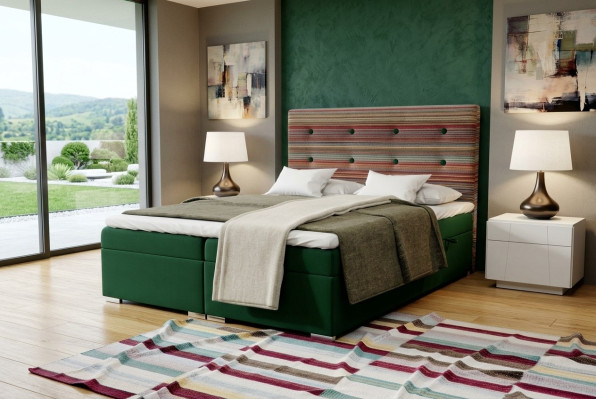 Chesterfield Bett Boxspring Hotel Doppel Komplett Set Topper Matratze Betten Neu