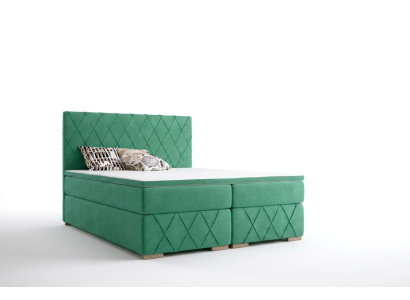 Boxspring Bett Komplett Set mit Matratze & Topper Luxus Polster Textil Betten