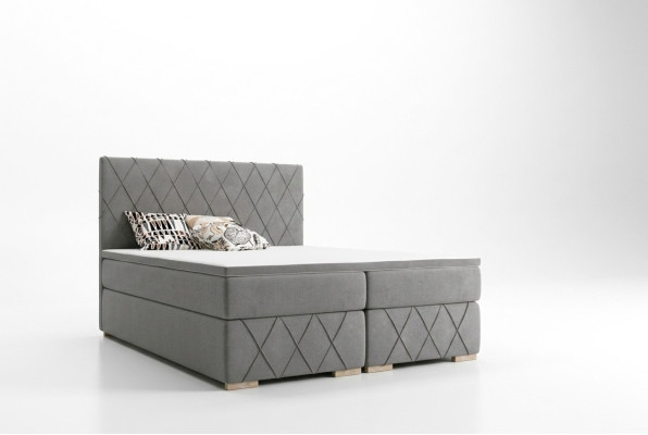 Boxspring Bett Komplett Set Matratze & Topper Luxus Polster 180x200cm Betten Neu