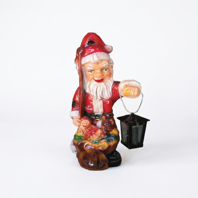 Weihnachtsmann Figur Statue Aussenleuchte Dekoration Nikolaus Skulptur 32cm Neu