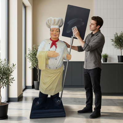 Koch Figur Statue Skulptur Werbefigur Menütafel Werbeaufsteller Speisekarte Neu