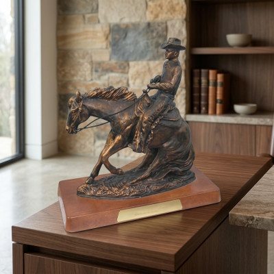 Cowboy Designer Figur Skulptur Briefbeschwerer USA Rodeo Deko Dekoration 45cm
