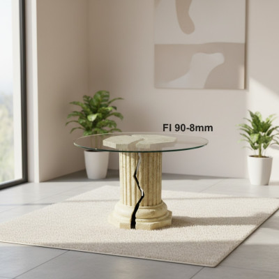 Römisches Design Couchtisch Rund Beistelltisch Säulen Wohnzimmer Möbel Tische
