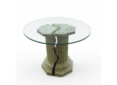 Römisches Design Couchtisch Rund Beistelltisch Säulen Wohnzimmer Möbel Tische