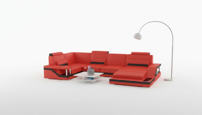 Wohnlandschaft Couch Ecke Ecksofa Garnitur Textil Stoff Leder Sofas Sofa mit USB