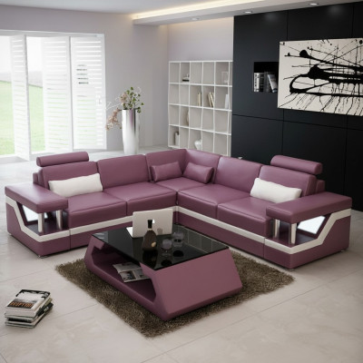 XXL Ledersofa mit USB Garnitur Wohnlandschaft Eckcouch Leder Ecksofa HAMBURG II