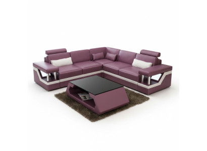 XXL Ledersofa mit USB Garnitur Wohnlandschaft Eckcouch Leder Ecksofa HAMBURG II