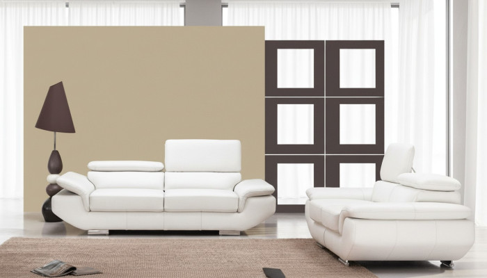 Sofagarnitur mit USB Polster Sofa Sitz Leder Garnitur 3+2 Sitzer Weilrod "Weiß"