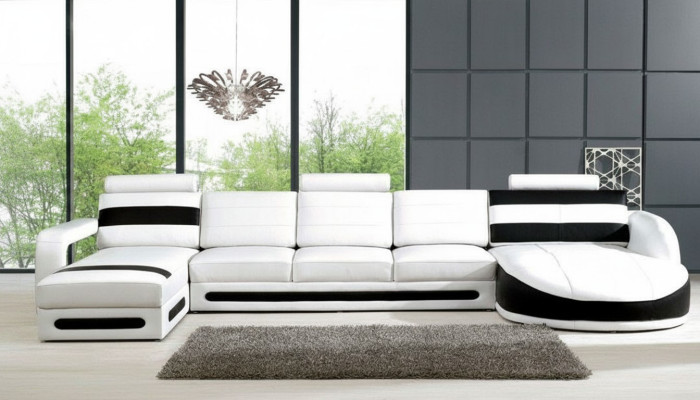 Wohnlandschaft Sofa mit USB Ecksofa Eckcouch Polster Garnitur Eck Ecke Sofas XXL