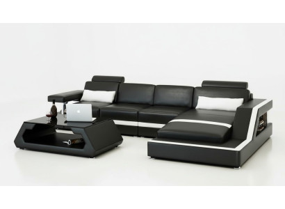 LEDERSOFA XXL WOHNLANDSCHAFT GARNITUR USB LEDER ECKSOFA Maßanfertigung HH4