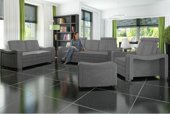 Garnitur Stoffsofa 3+2+1 Sofagarnitur Maßanfertigung Polster Sofa USB Textil