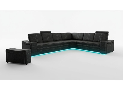 Stoffcouch Sofa Eck Wohnlandschaft Textil Polster Eckcouch Massanfertigung USB