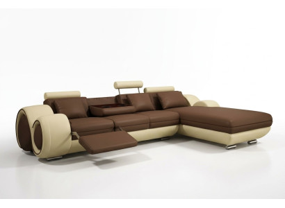 Patentiertes Design Ecksofa Sofa +USB,Polster Leder Ecke BERLIN Wohnlandschaft