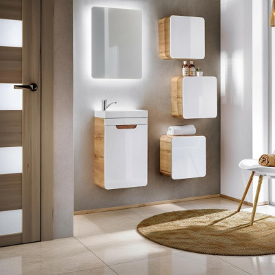 Design Badezimmer Möbel Bad 5tlg. Set Schrank Waschbecken