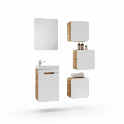 Design Badezimmer Möbel Bad 5tlg. Set Schrank Waschbecken