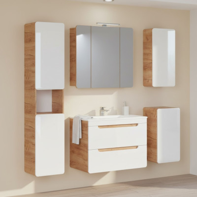 Design Badezimmer Möbel Bad 5tlg. Set Garnitur Schrank Beleuchtung