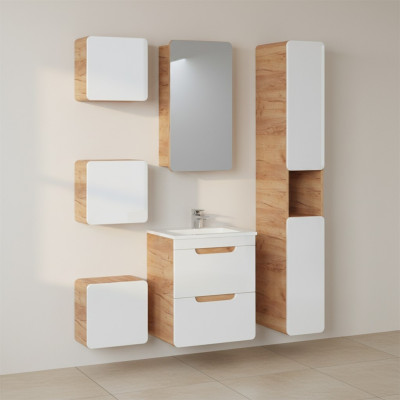 Design Badezimmer Möbel Bad 6tlg. Set Garnitur Deko Schrank Waschbecken