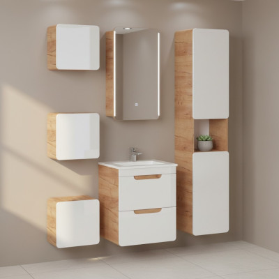 Design Badezimmer Möbel Bad 6 tlg. Set Garnitur Schrank Waschbecken