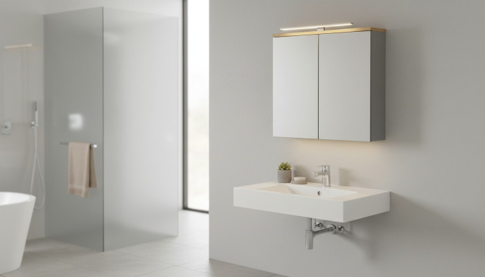 Spiegelschrank Wandschrank Badezimmerschrank mit Spiegel 80 cm Bad