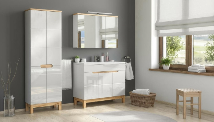 Design Badezimmer Möbel Bad Set Garnitur Schrank Waschbecken Badmöbelsets 3tlg.