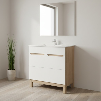 Weißer Waschtisch mit Unterschrank Hochwertige Waschbecken