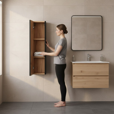 Badezimmer Badmöbel Regal Schrank Braune Schränke Apotheken Holz