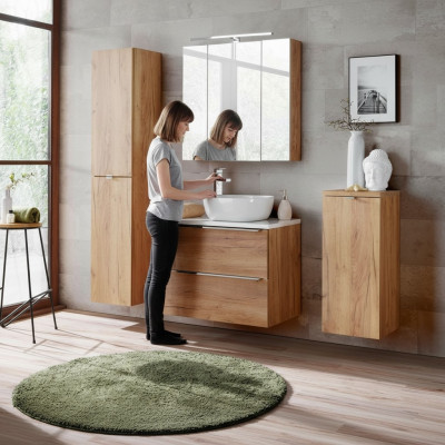 Design Badezimmer Möbel Bad 4 tlg. Set Garnitur Schrank Waschbecken